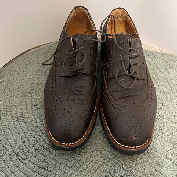 Made In Italy Other - Men's Leather Dress Shoe Burgundy Wingtip Lace up Made in Italy Carson 8.5